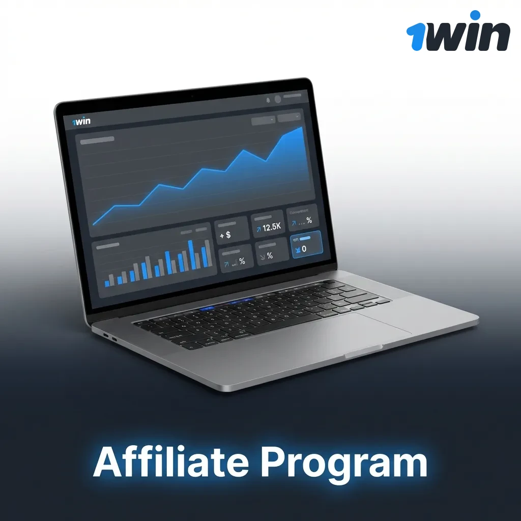 Affiliate program dashboard showing revenue share percentages, marketing tools, and commission tracking interface