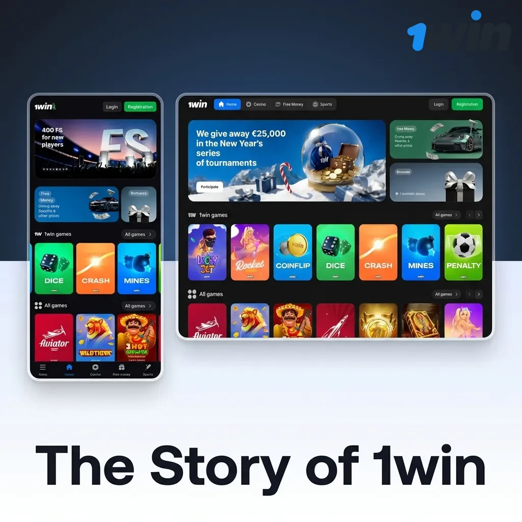 1win online betting platform logo and interface showcasing sports betting and casino games since 2016