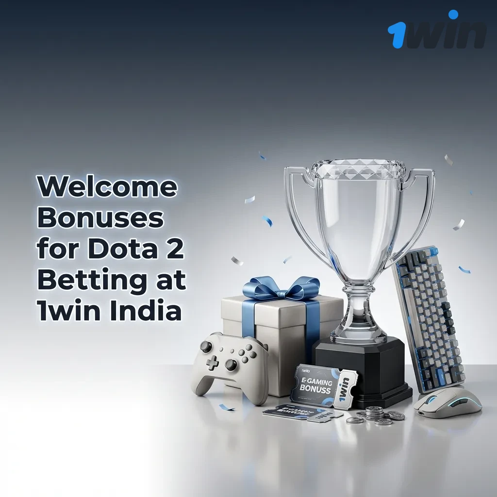 1win India offering 500% welcome bonus up to ₹75,000 for new Dota 2 esports betting players with registration steps